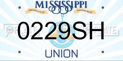0229SH Mississippi License Plate