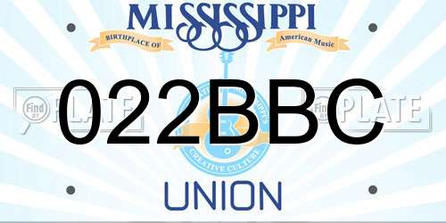 022BBC Mississippi License Plate