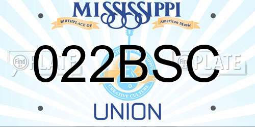 022BSC Mississippi License Plate
