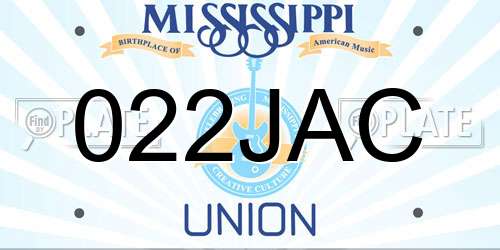 022JAC Mississippi License Plate