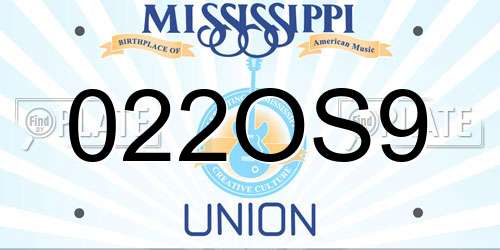 022OS9 Mississippi License Plate