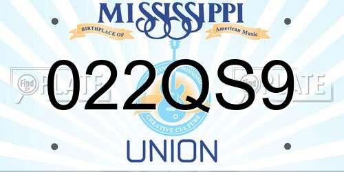 022QS9 Mississippi License Plate