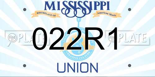 022R1 Mississippi License Plate