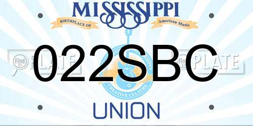 022SBC Mississippi License Plate