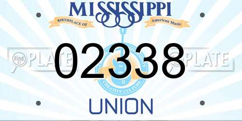 02338 Mississippi License Plate