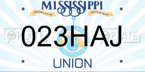 023HAJ Mississippi License Plate