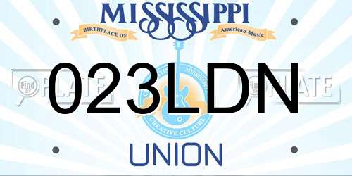 023LDN Mississippi License Plate