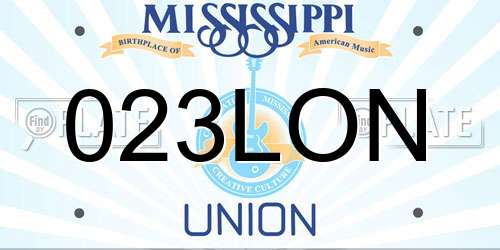 023LON Mississippi License Plate