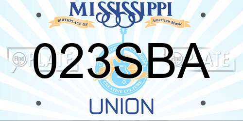 023SBA Mississippi License Plate