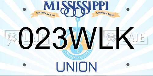 023WLK Mississippi License Plate