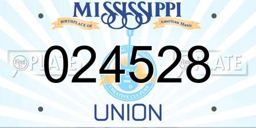 024528 Mississippi License Plate