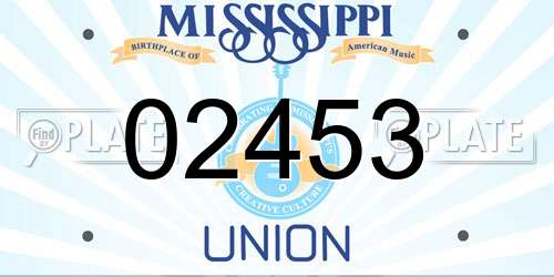 02453 Mississippi License Plate