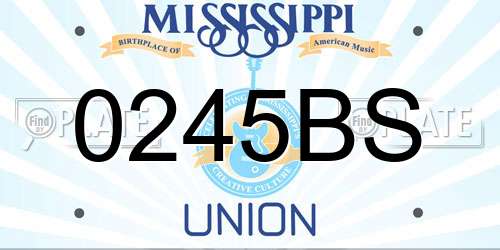 0245BS Mississippi License Plate