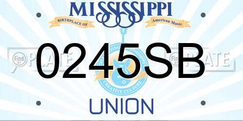 0245SB Mississippi License Plate