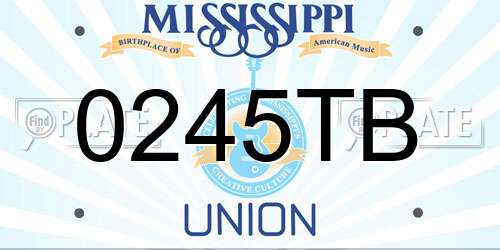 0245TB Mississippi License Plate