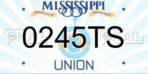 0245TS Mississippi License Plate