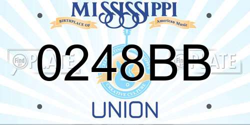 0248BB Mississippi License Plate