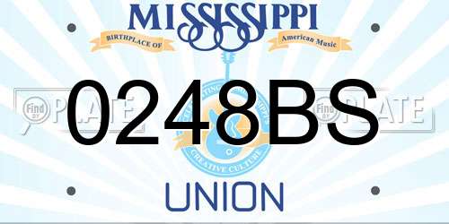 0248BS Mississippi License Plate
