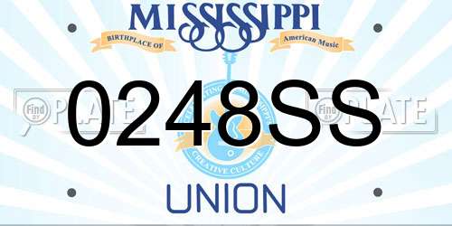 0248SS Mississippi License Plate