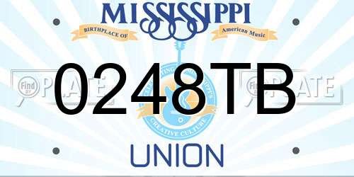0248TB Mississippi License Plate