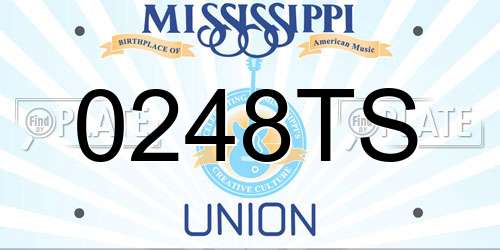 0248TS Mississippi License Plate