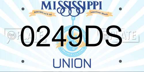 0249DS Mississippi License Plate