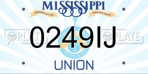 0249IJ Mississippi License Plate