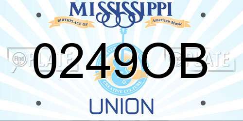 0249OB Mississippi License Plate
