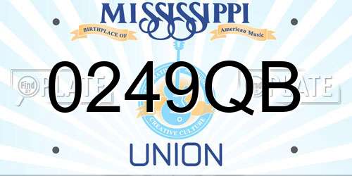 0249QB Mississippi License Plate