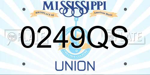 0249QS Mississippi License Plate