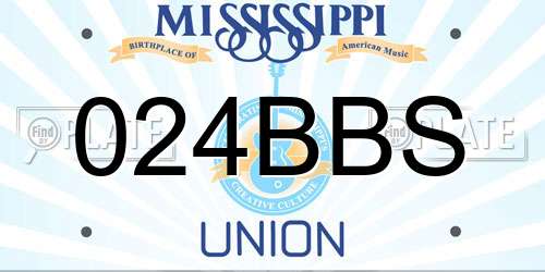 024BBS Mississippi License Plate
