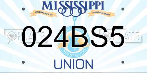024BS5 Mississippi License Plate