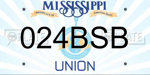 024BSB Mississippi License Plate