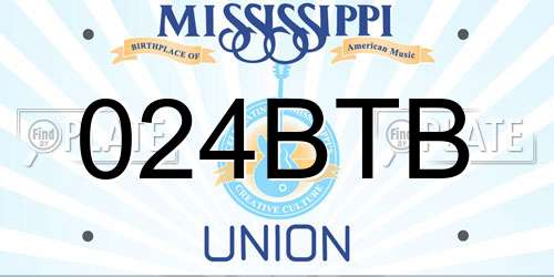024BTB Mississippi License Plate