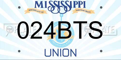 024BTS Mississippi License Plate