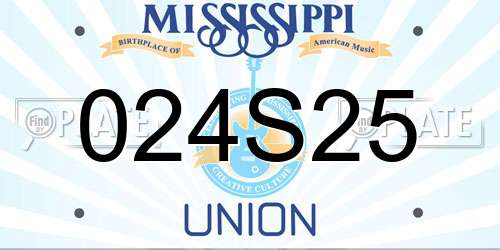 024S25 Mississippi License Plate
