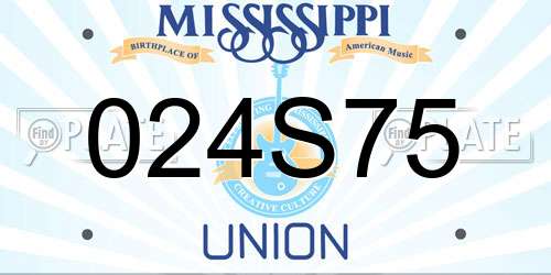 024S75 Mississippi License Plate