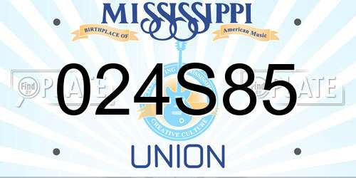 024S85 Mississippi License Plate