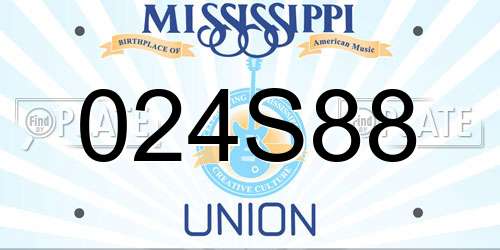 024S88 Mississippi License Plate