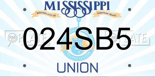 024SB5 Mississippi License Plate