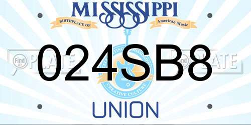 024SB8 Mississippi License Plate