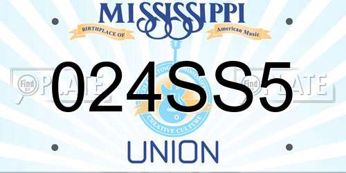 024SS5 Mississippi License Plate