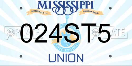 024ST5 Mississippi License Plate