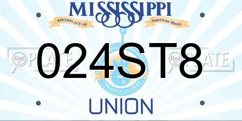 024ST8 Mississippi License Plate