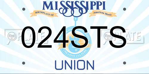 024STS Mississippi License Plate