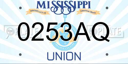0253AQ Mississippi License Plate