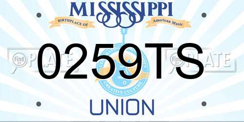 0259TS Mississippi License Plate