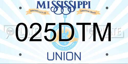 025DTM Mississippi License Plate