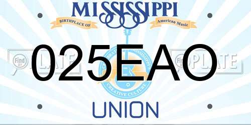 025EAO Mississippi License Plate