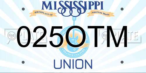 025OTM Mississippi License Plate